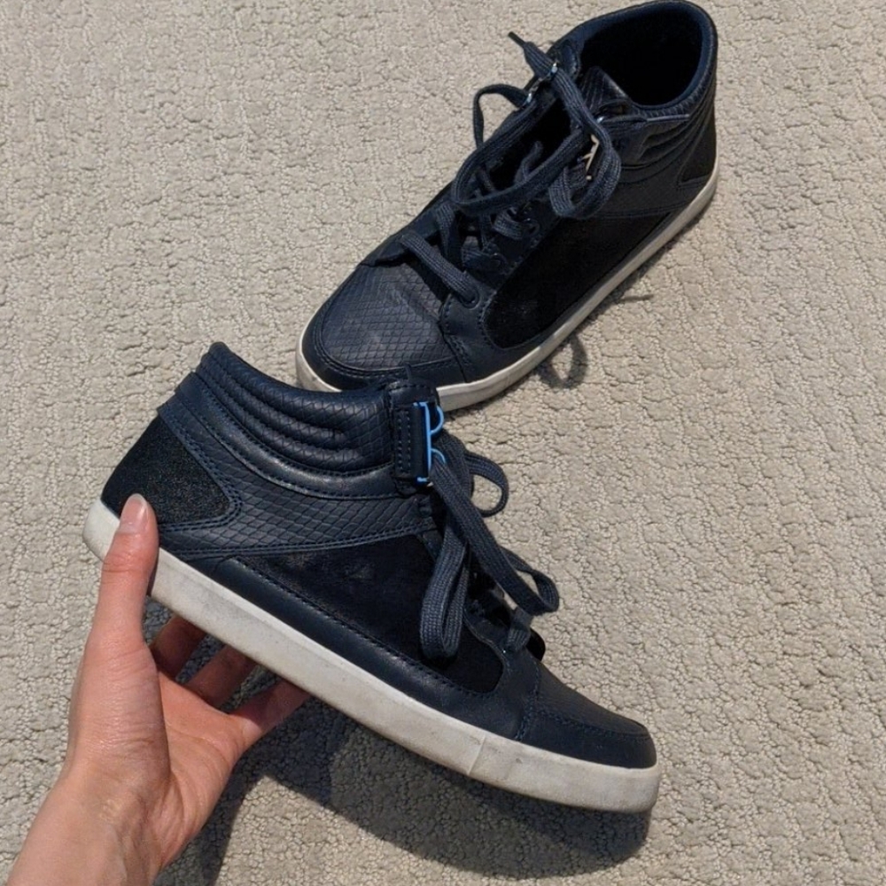 calvin klein | navy hi-top sneakers